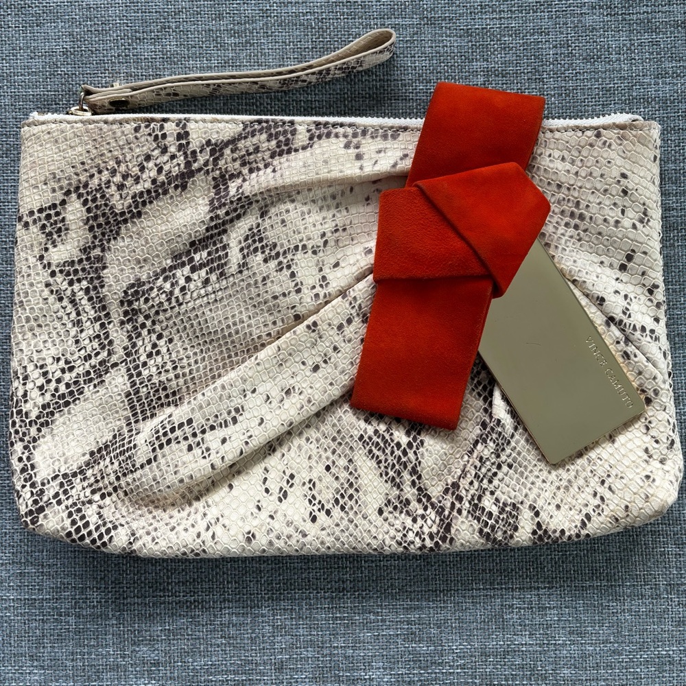 Vince Camuto Snakeskin Print Clutch